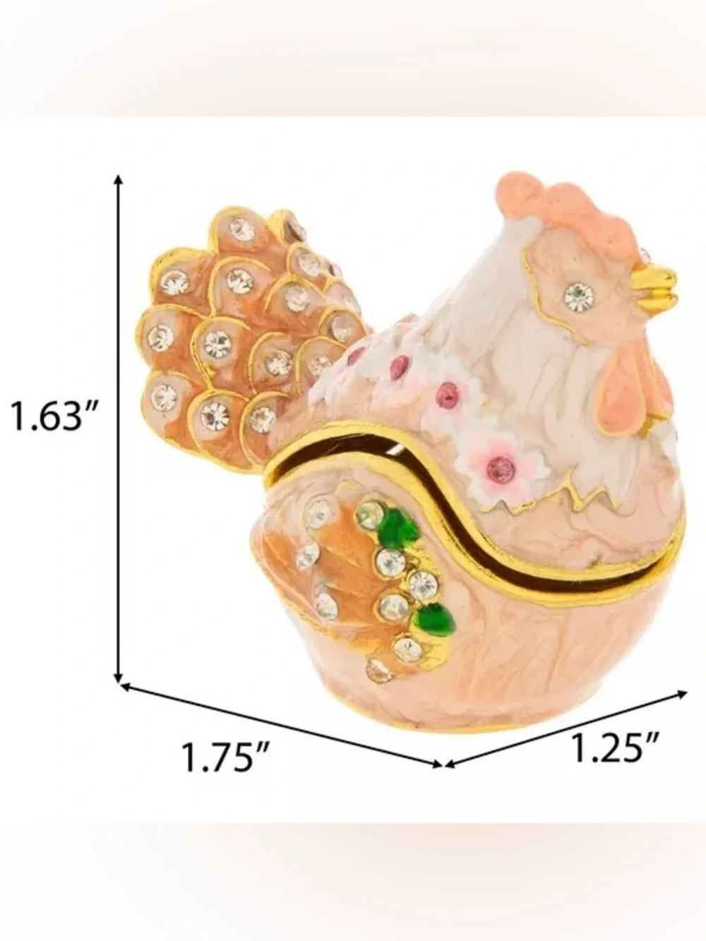 New Pink Chicken Rhinestone Jewelry Box - Picture 2 of 4